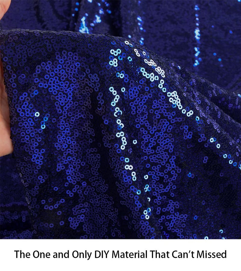 ShiDianYi 6 Feet 2 Yards-Navy Blue-Sequin Fabric, by The Yard, Sequin Fabric, Tablecloth, Linen, for Xmas Decor (2 Yard, Navy Blue) - Image 3